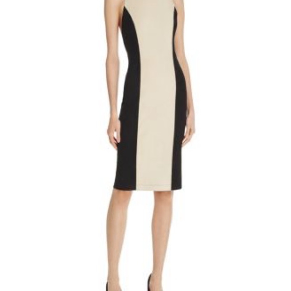 Alice + Olivia Black and Cream Midi Dress